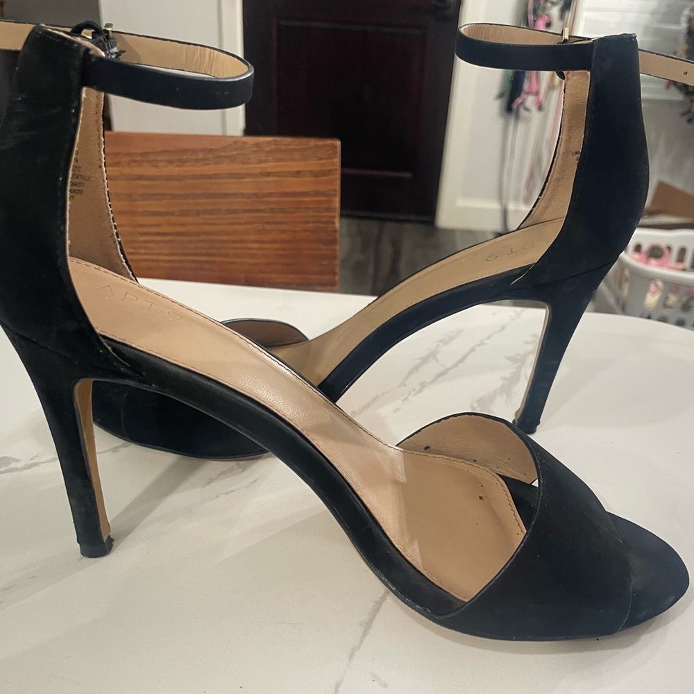Apt. 9 Black Stiletto Heels with Strappy Design